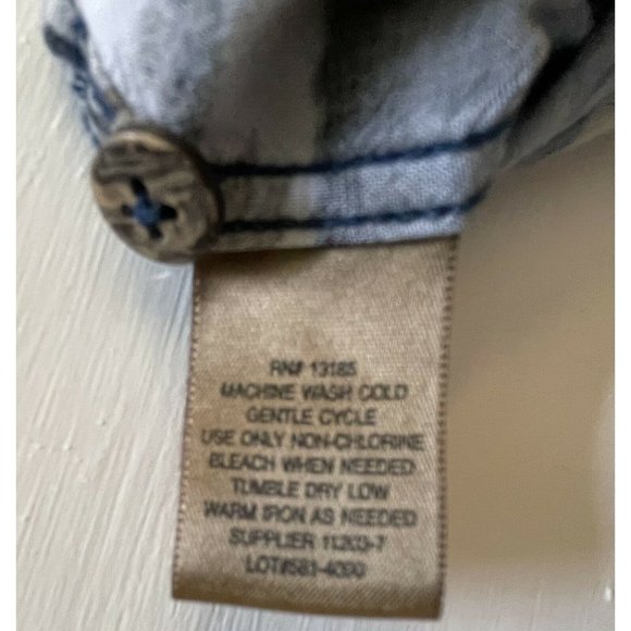 The Foundry Supply  Co Shirt Hawaiian Aloha Style 3XLT Button Front Big Men Blue - Picture 6 of 6